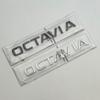 JBIW9 3D ABS Chrome Black Logo Octavia Emblem Letters Car Rear Trunk Sticker For Skoda Octavia 1 2 3 4 MK3 MK4 MK5 RS VRS Accessories