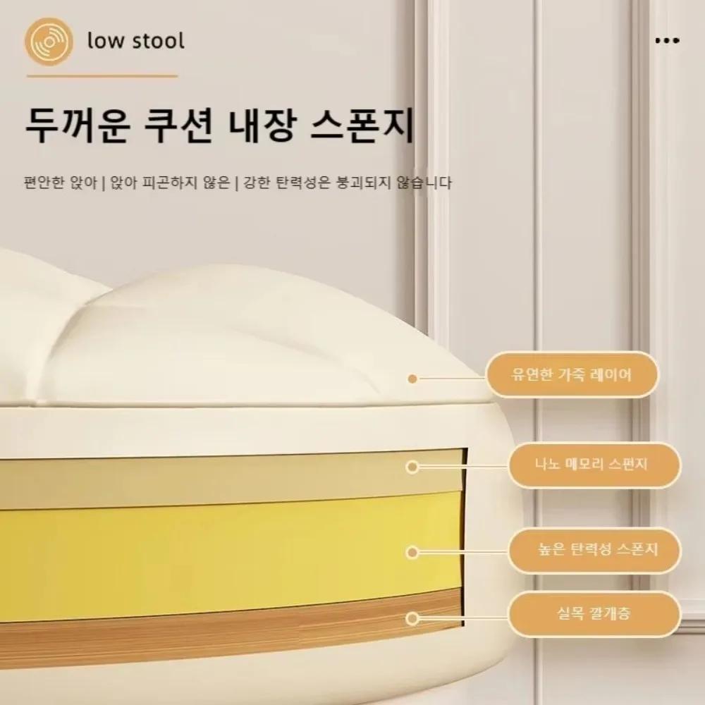 Табурет-шкив, прочная домашняя губчатая подушка, устойчивый круглый табурет, переносной кожаный водонепроницаемый, простая, экономящая место мебель