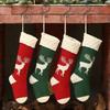 Knitted Elk Christmas Socks Gift Candy Bags Christmas Tree Hanging Decorations