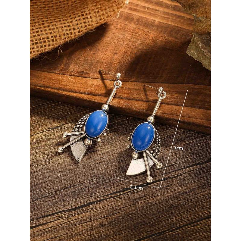 Винтажные богемные длинные серьги-подвески с сапфирами для женских отпускных украшений
