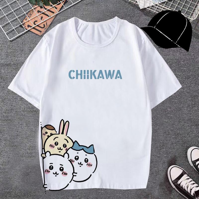 Chiikawa Soft Cute Anime Character TShirt Men Women LooseFit Casual Summer ShortSleeve ONeck Harajuku Streetwear Daily Top