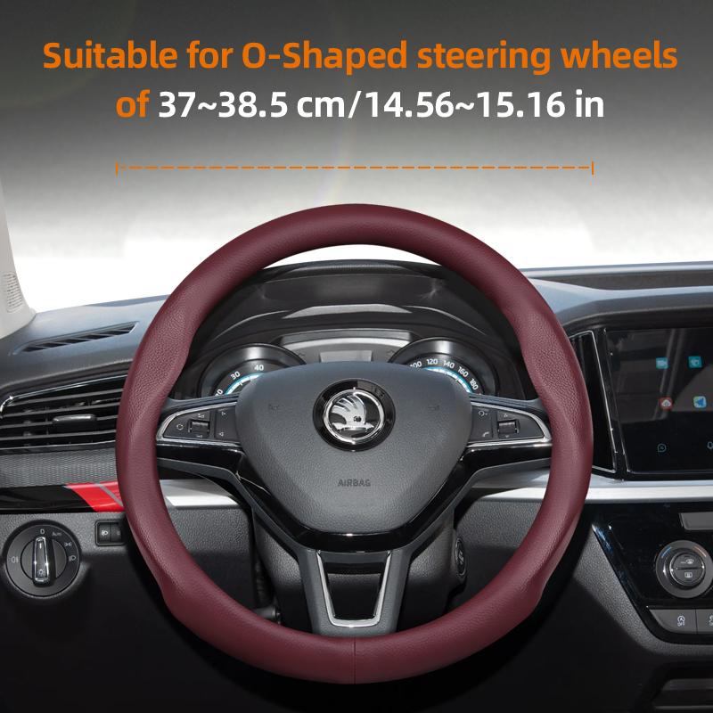 KTDJ9 Suitable for Skoda Ultra-Thin Breathable Leather Steering Wheel Cover Suitable for Octavia 2 3 A7 1 Superb Roomster A5