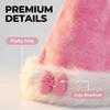 White Fur Ball Santa Hat Fluffy Princess Festival Hat New Red White Plush Hat  for Christmas Party