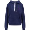Polo Solid Color Logo Embroidered Hooded Pullover Raglan Long Sleeve Sweatshirt Women Sweatshirt Navy-Blue 211943007-002