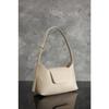 Cream Adjustable Strap Covered Zippered And Lined Bag