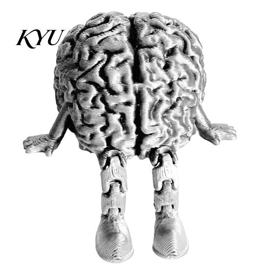 Articulated Action Figure 3D Printed Brain Figurine with Limbs, Realistic Human Model for Medical Student Accessory Desk Decor, Creative Desktop