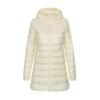 Women Fall Winter Stand Collar Hooded Solid Color Zipper Long White Duck Down Jacket S-7XL