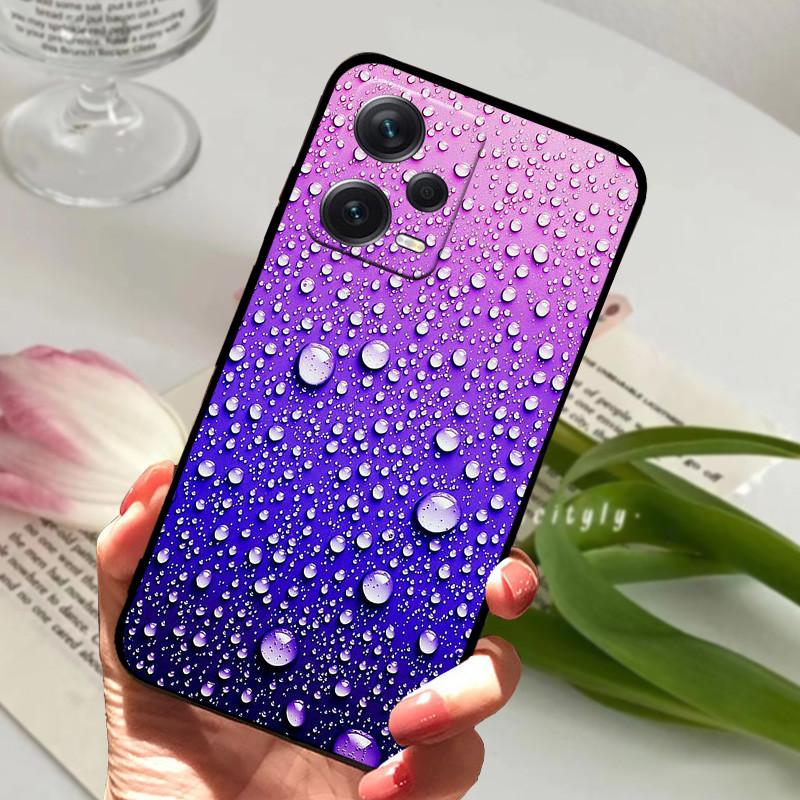 For Redmi Note 12 Pro 5G Case Note12 Covers TPU Black Silicone Animals Cover for Xiaomi Redmi Note 12 Pro+ 5G Plus Fundas Soft