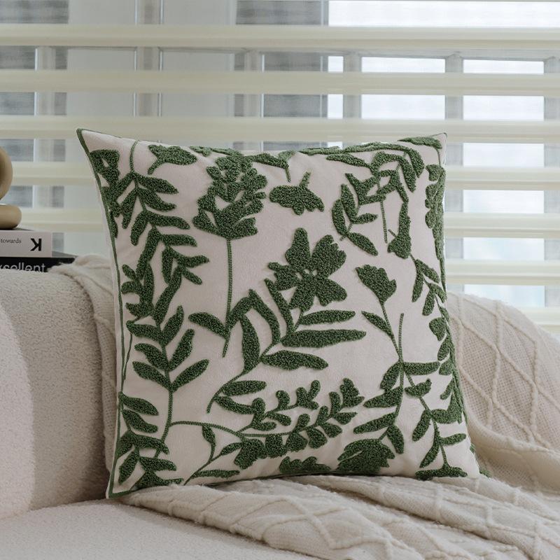 Подушка класса люкс, Подушка, Подушка для спины, Бархатное полотенце, Вышитая наволочка с высококлассным цветочным узором, Домашнее мягкое украшение