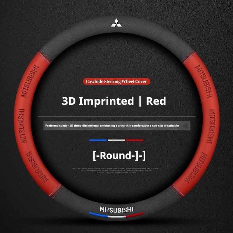 Автомобильная замшевая 3D тисненая логотипом противоскользящая оплетка рулевого колеса для Mitsubishi Outlander Pajero Asx Colt Lancer EX Evolution L200 Triton