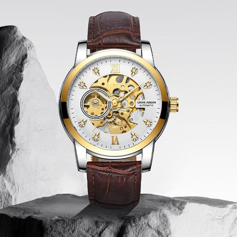 Часы с полым бриллиантом от ведущего бренда, водонепроницаемые, деловые, автоматические механические часы, мужские наручные часы