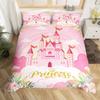Pink Castle Three-Piece Quilt Cover 3D Digital Printing Bedding Set Bed Cover