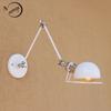 North Europe Modern White Retro Adjust Head Swing Arm Wall Lamps E27 Reading Light Workroom Bedside