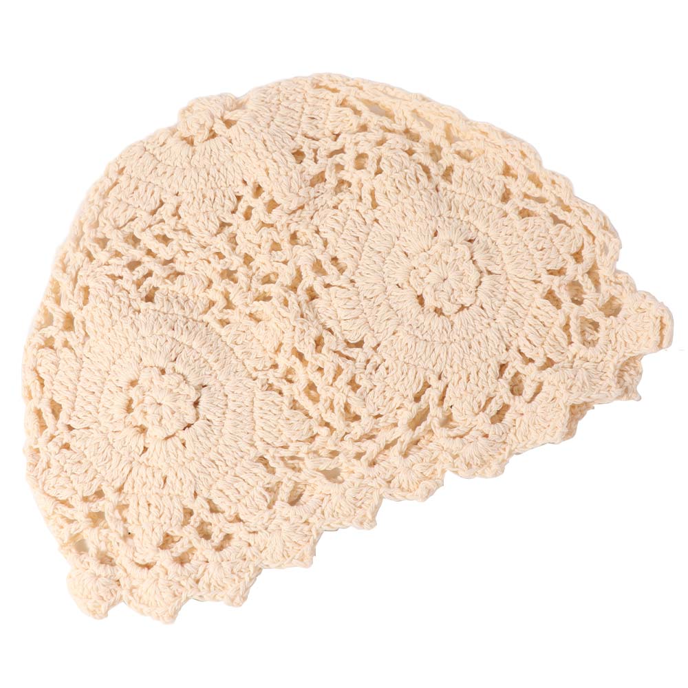 Thin Crochet Flower Hat Bohemian Style Hollow Out Knitted Hat Cute Weave Cap  Spring and Summer