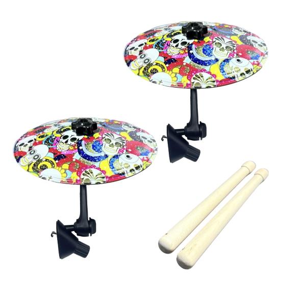 1/2 шт. Мини Автомобильная Тарелка Вентиляционное Отверстие Автомобильная Приборная Панель Символ Барабан Тарелка Крэш с Барабанными Палочками Музыкальный Инструмент Подарок для Любителей Музыки Барабанщиков