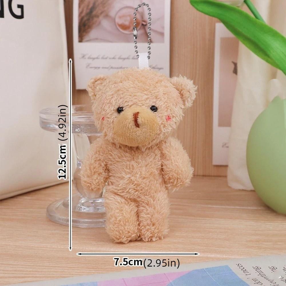 10Pcs Stuffed White Bear Plush Keychain Cartoon Animal Bear Plush Dolls Little Bear Plush Toy  Kids