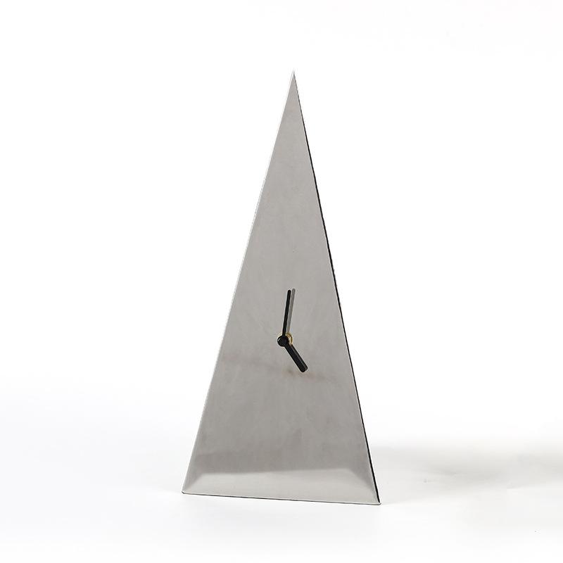 Abstract Art Triangular Clock Ornament Model House Sales Office Study Bedroom Desktop Clock Fashion Decoration