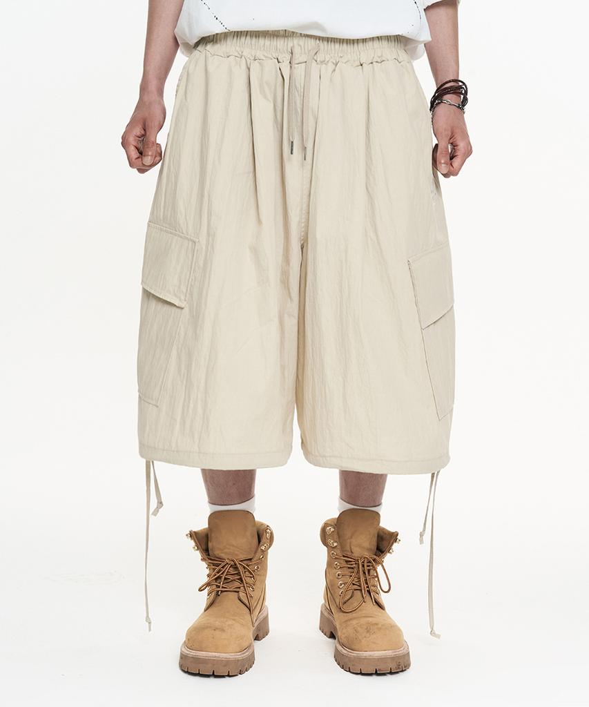 EASY NO EASY Balloon Bermuda Nylon Pants - Beige