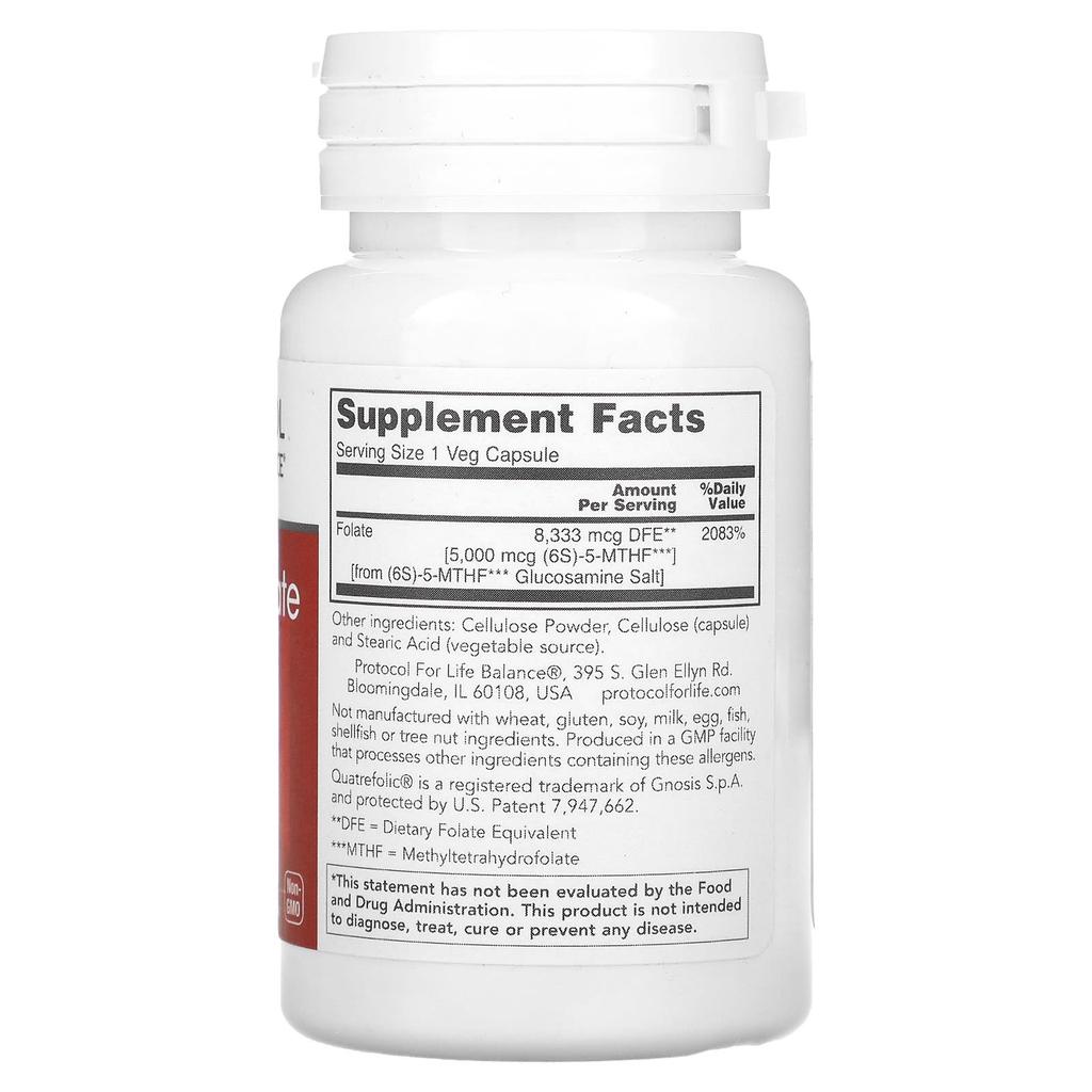 5-Methyl Folate, 5,000Mcg, 50 Veggie Capsules