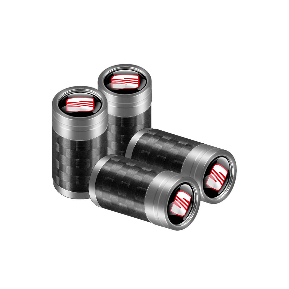ydsh2 4Pcs Car Accessories Wheel Tire Valve Caps Stem Cover Badge For Seat Ateca Formentor Cupra Ateca Ibiza Leon FR Cordoba E-Racer