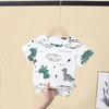 Little Boy Summer T-shirt Baby Short-sleeved Summer Children's Clothing Cotton Top Dinosaur Korean Tops
