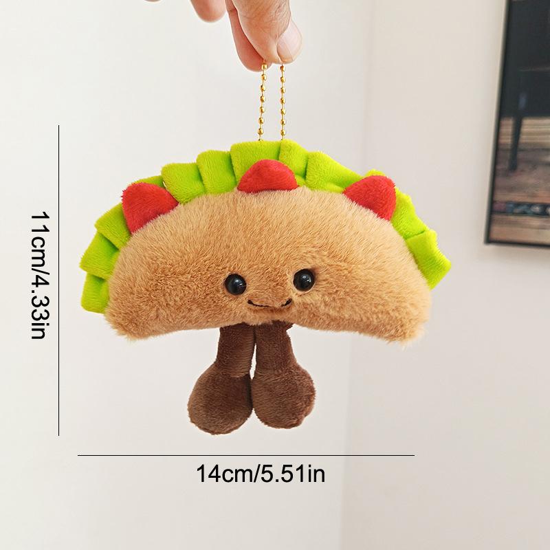 Bread Plush Pendant Toy Creative Croissants Roll Taco Cake Plush Doll Keychain Decoration Backpack Pendant Kid Gift