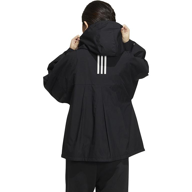 adidas Однотонная куртка с капюшоном и длинными рукавами на молнии, женские куртки черного цвета HM2777