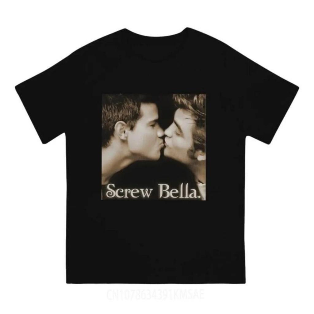 Футболка Bella для мужчин с надписью Screw, футболка Twilight с круглым вырезом и коротким рукавом, тканевая футболка, юмор, высокое качество, идея для подарка
