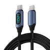 120 Вт USB A на Type C Светодиодный Цифровой Дисплей Быстрая Зарядка Кабель для Данных Нейлоновая Оплетка USB Шнур для Зарядки Type C на Type C PD 6A USB Кабель