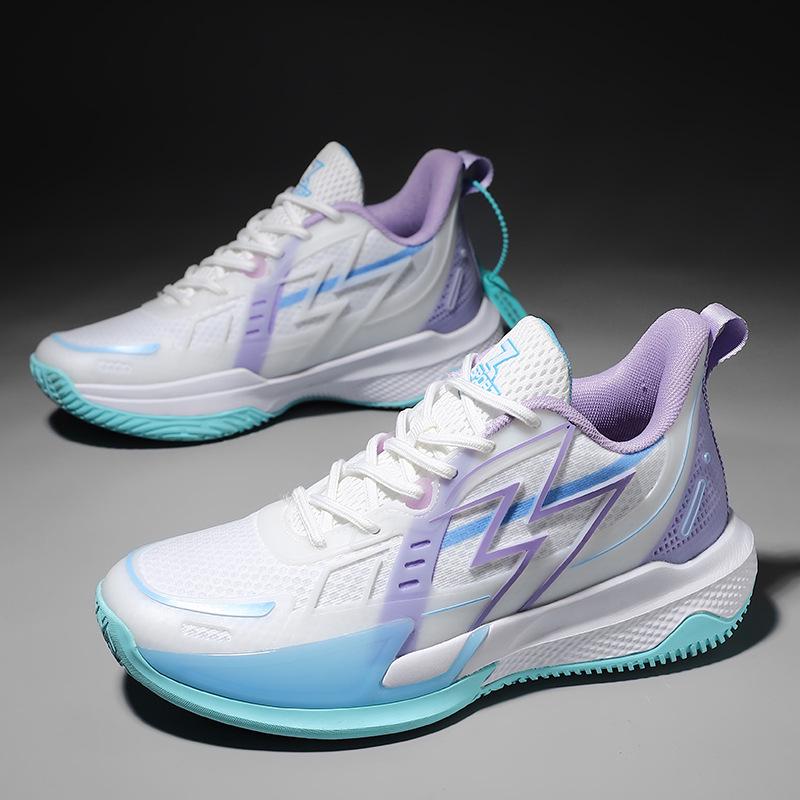 Trendy Luminous Korean Style Basketball Shoes - Breathable, Shock-Absorbing, Wear-Resistant Sports Sneakers for Couples