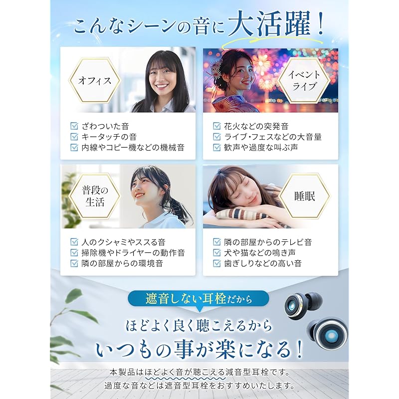 KsGear [Под наблюдением физиотерапевта] Беруши, которые уменьшают нагрузку звука гиперакузия Мисофония шумоподавляющие беруши гиперчувствительность