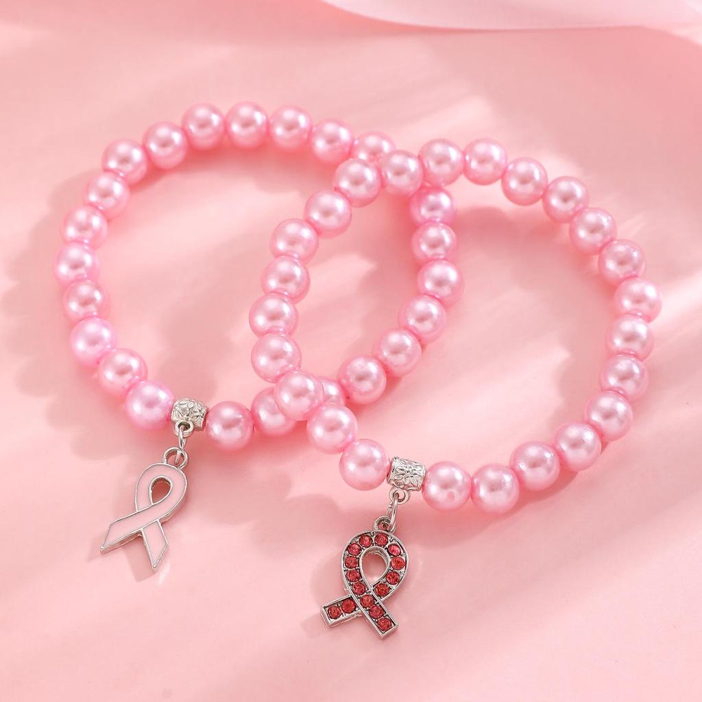 Ожерелье в знак осведомленности о раке молочной железы и Браслет для профилактики СПИДа с значком красной ленты