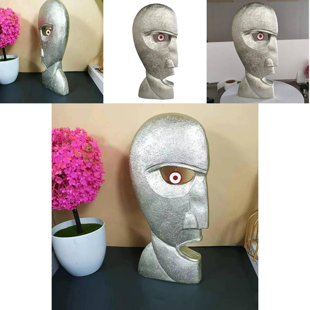 Bell Head Resin Sculpture With Carving Art For Garden Patio Outdoor Decor