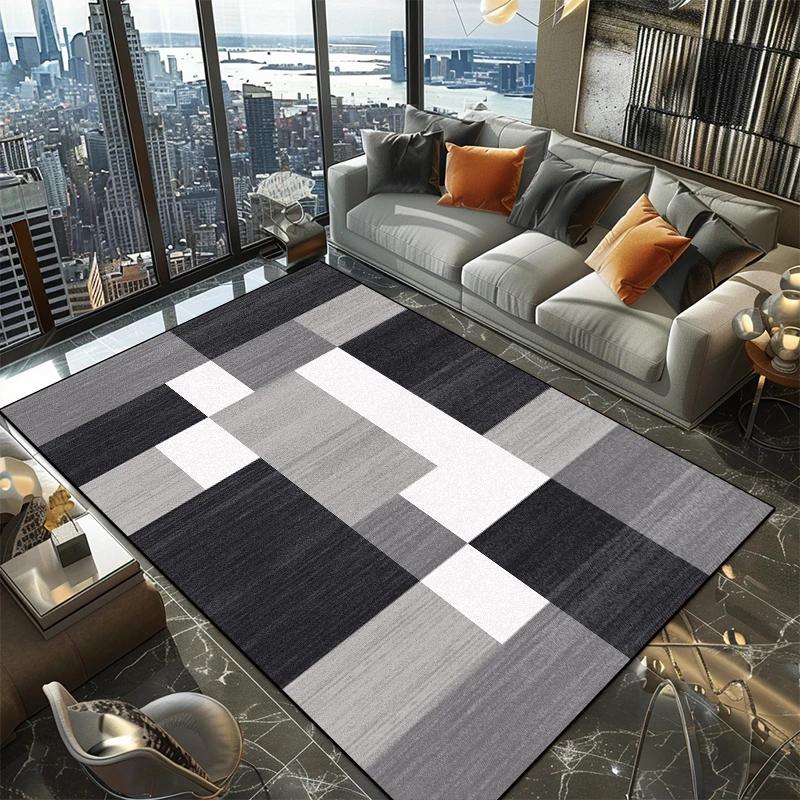 Ковры с геометрическим скандинавским узором для гостиной 200x300см Роскошные большие ковры для комнаты Машинная стирка Нескользящий европейский татами-мат