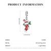Рождественские носки с колокольчиками и конфетами, кулон, оригинальные стерлингового серебра 925 пробы, эмалированные бусины, подходят для женщин, браслеты с подвесками, подвески для изготовления ювелирных изделий, подарок