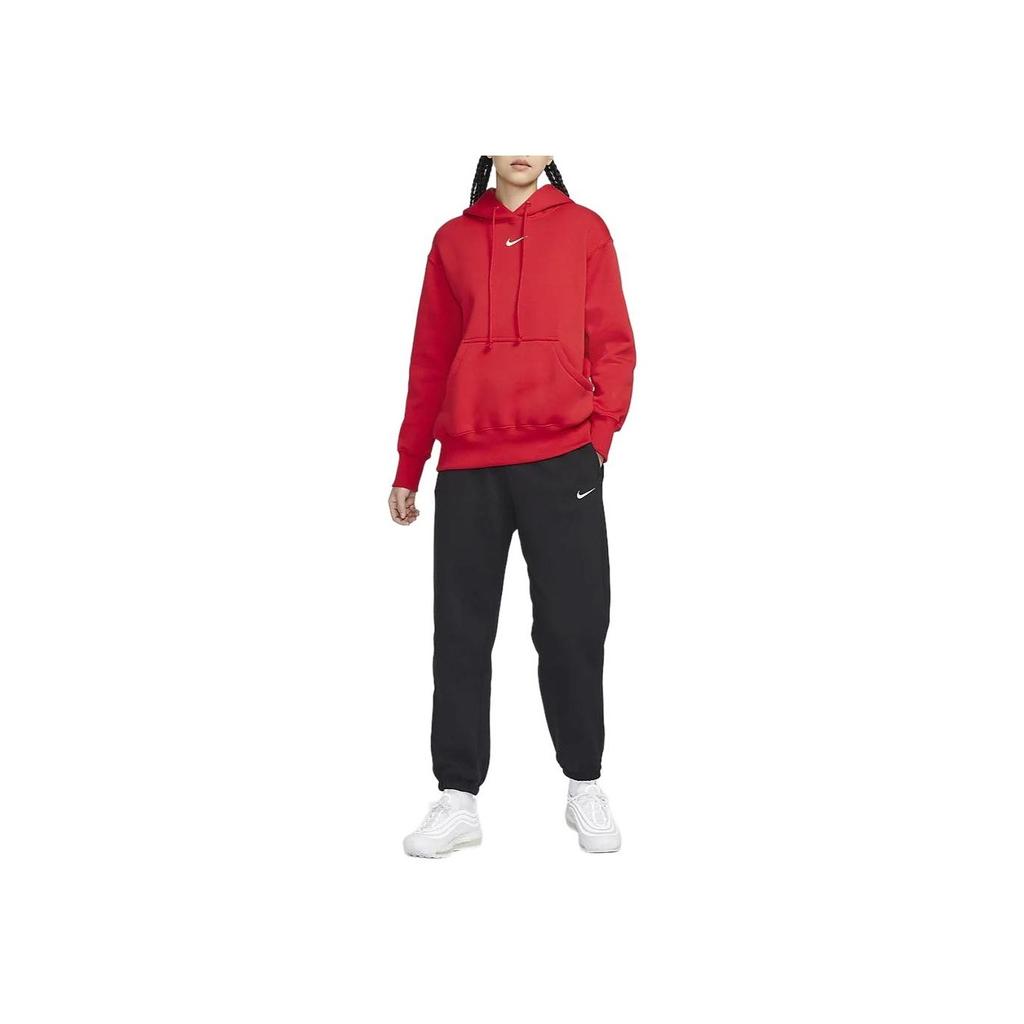 Nike Коллекция к Лунному Новому году CNY FW23 Спортивная одежда Phoenix Fleece Однотонный худи-пуловер с капюшоном Женские топы Красный DQ5861-657