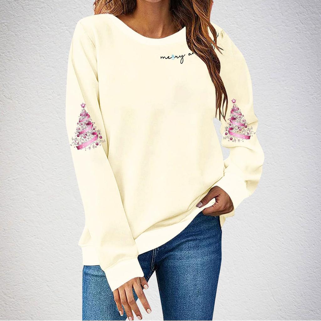 Ladies' Loose Comfortable Casual Fashionable Christmas Printed Hooded Sweatshirt