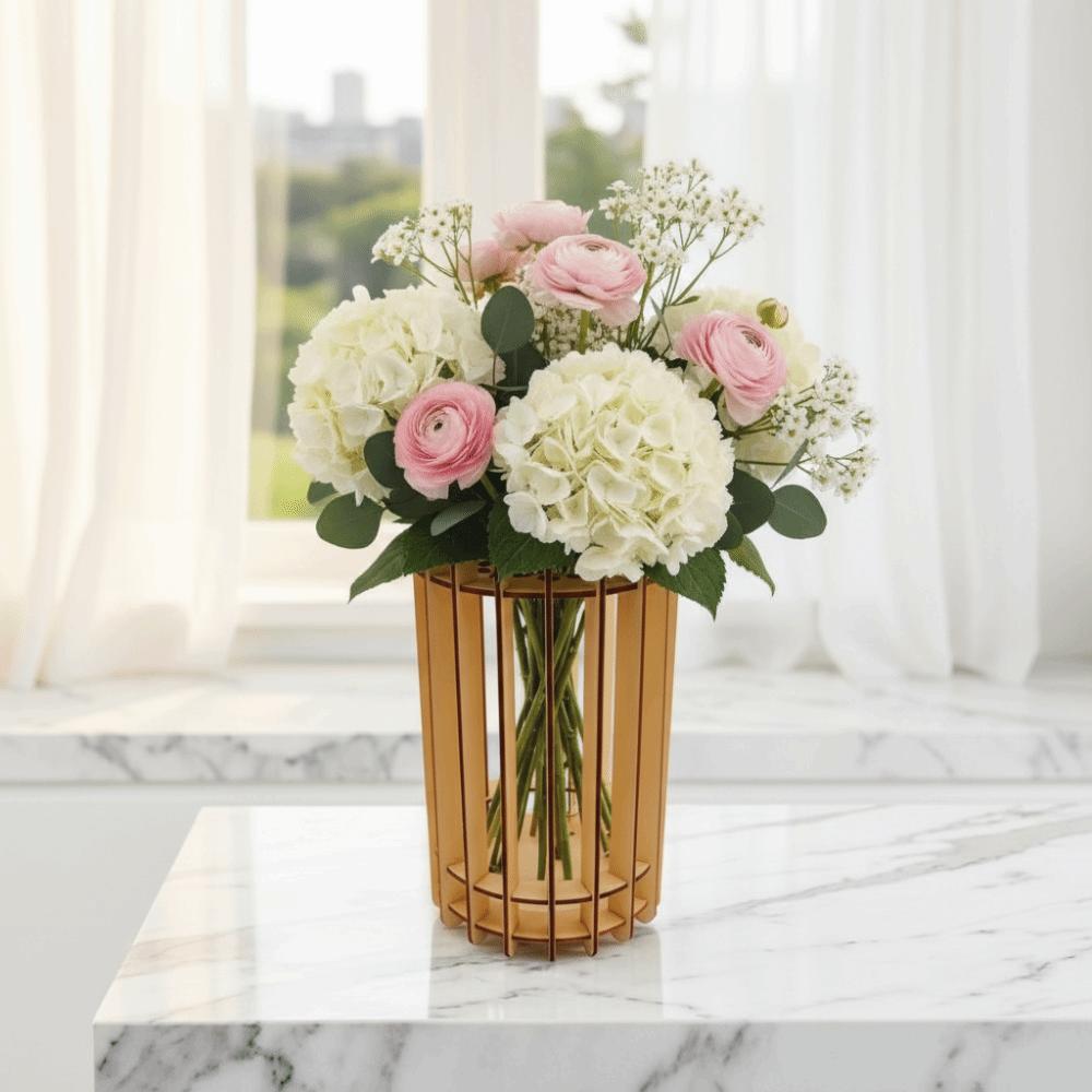Handmade 3D Puzzle Vase Unique Flower Display Stand Flower Arrangement Vase for Flower Lovers