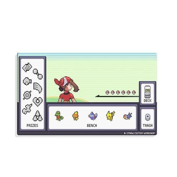 Pokemon Pixel Ash Starter Pokemon TCG Playmat Nonslip Waterproof Mat