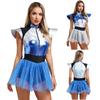 Womens Spacewomen Cosplay Costume Fly Sleeve Tulle Skirt Boyshorts Spaghetti Jumpsuit