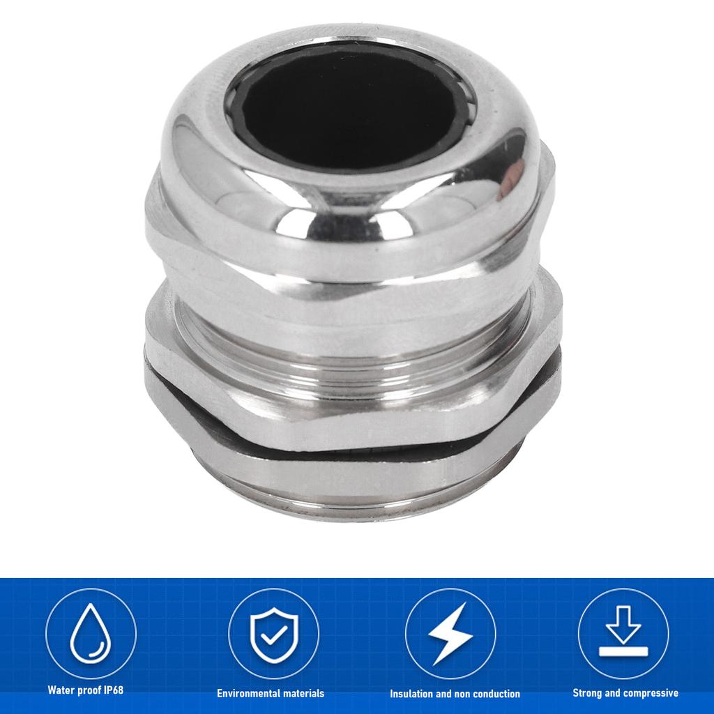 Водонепроницаемый кабельный ввод из нержавеющей стали M32, уплотнительная втулка, регулируемая, 15-22 мм, протектор
