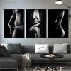 Modern Nude Woman Painting Poster Nordic Black White Lace Girl Picture Print Fashion Wall Canvas Art Hotel Bedroom Decor Cuadros