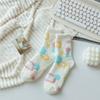 Plush Coral Velvet Socks Female Hosiery Sleeping Socks Casual Flower Pattern Socks  Women