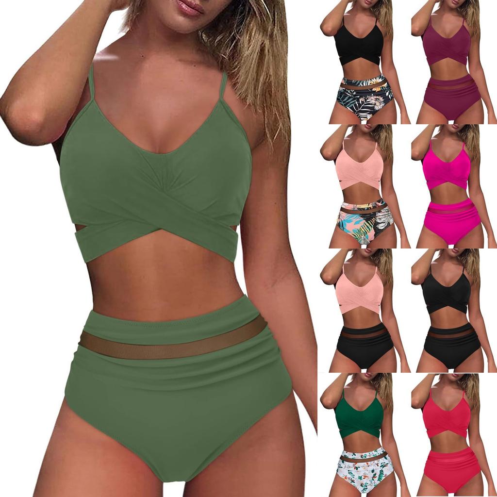 Женский сплит модный крест сексуальный пляжный купальник бикини с открытой спиной