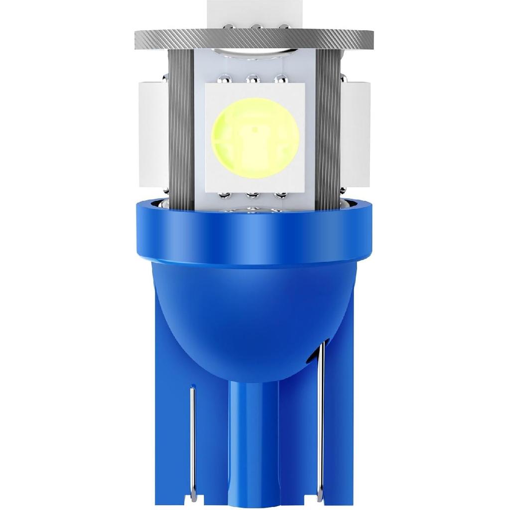 cciyu 5 Pack T10 168 194 wedge 5-5050-SMD Ice Blue LED Bulbs Replacement fit for Cab Marker Light lamps combo 1999-2012 For Ford F250 Super Duty F350