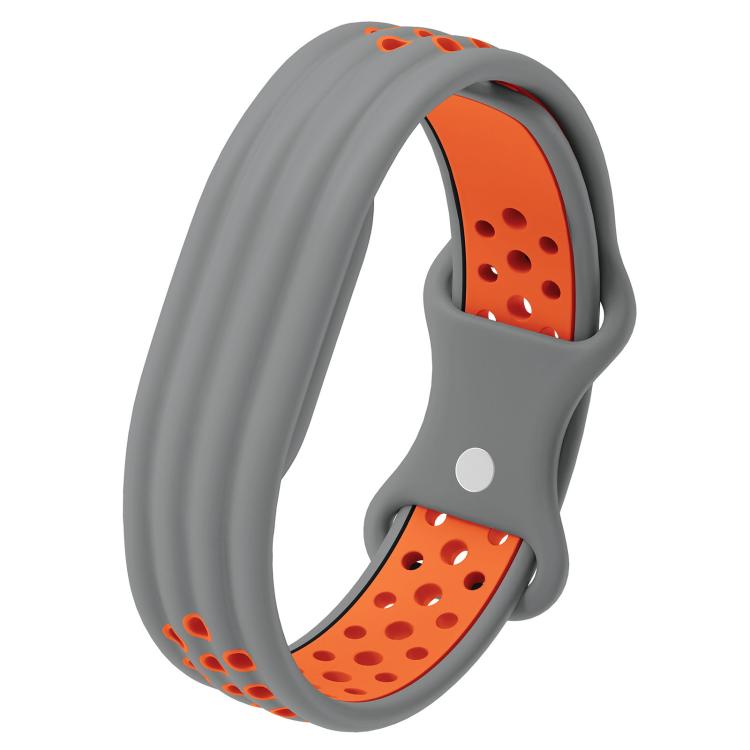 Perforated Butterfly Buckle Two Color Silicone Watch Band for Google Fitbit Air Replacement Strap