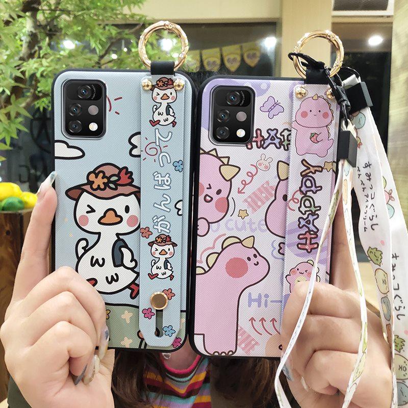 Durable Cartoon Phone Case For UMIDIGI A11 Pro Max Anti-dust Protective Shockproof Soft Case Wristband Ring Kickstand
