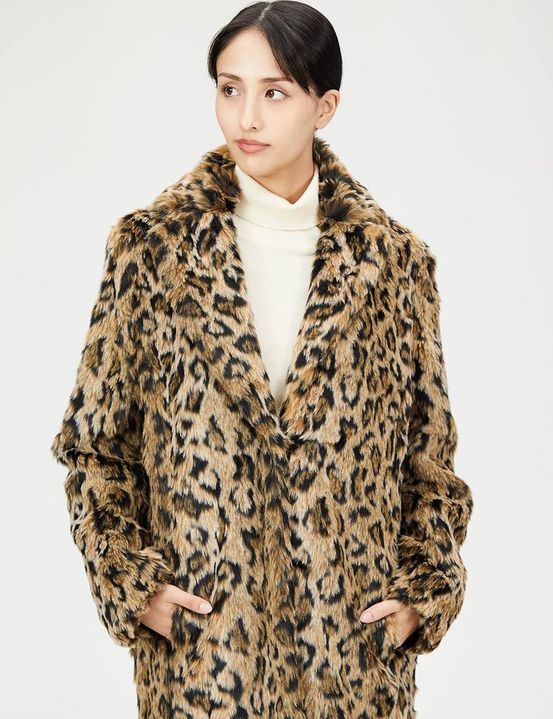 Double Standard Clothing Leopard Fur Size Sov. Coat, Women's, 36, 0307-510-223