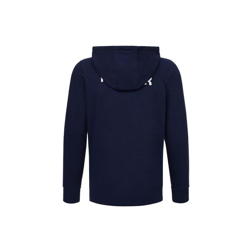 Reebok Спортивная куртка с капюшоном и застежкой-молнией с логотипом, мужские куртки, темно-синие, GV5513