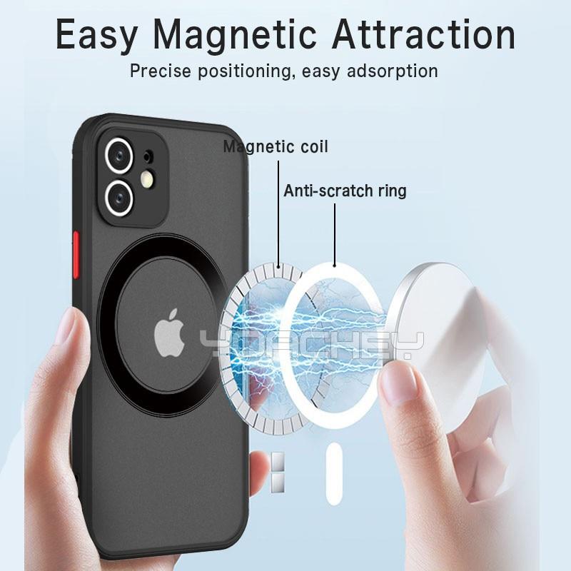 Роскошный магнитный чехол для телефона Magsafe Wireless Charge для iPhone 16 15 13 14 12 11 Pro Max Mini X XR XS 14Plus противоударный защитный чехол